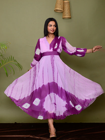 Purple Tie & Dye Shibori Dress
