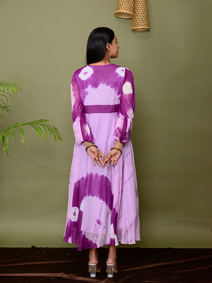 Purple Tie & Dye Shibori Dress