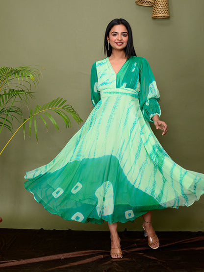 Mint Green Tie & Dye Shibori Dress
