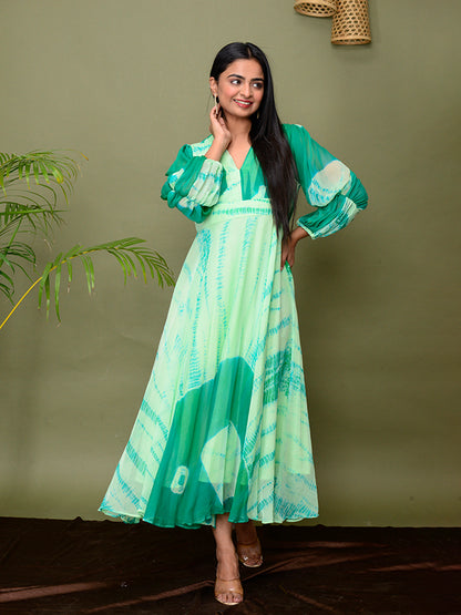 Mint Green Tie & Dye Shibori Dress