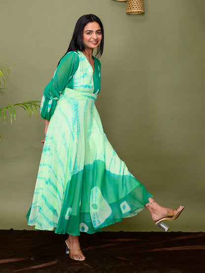Mint Green Tie & Dye Shibori Dress