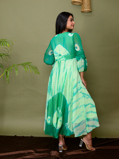 Mint Green Tie & Dye Shibori Dress