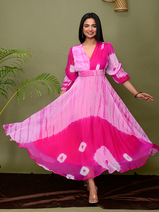 Pink Tie & Dye Shibori Dress