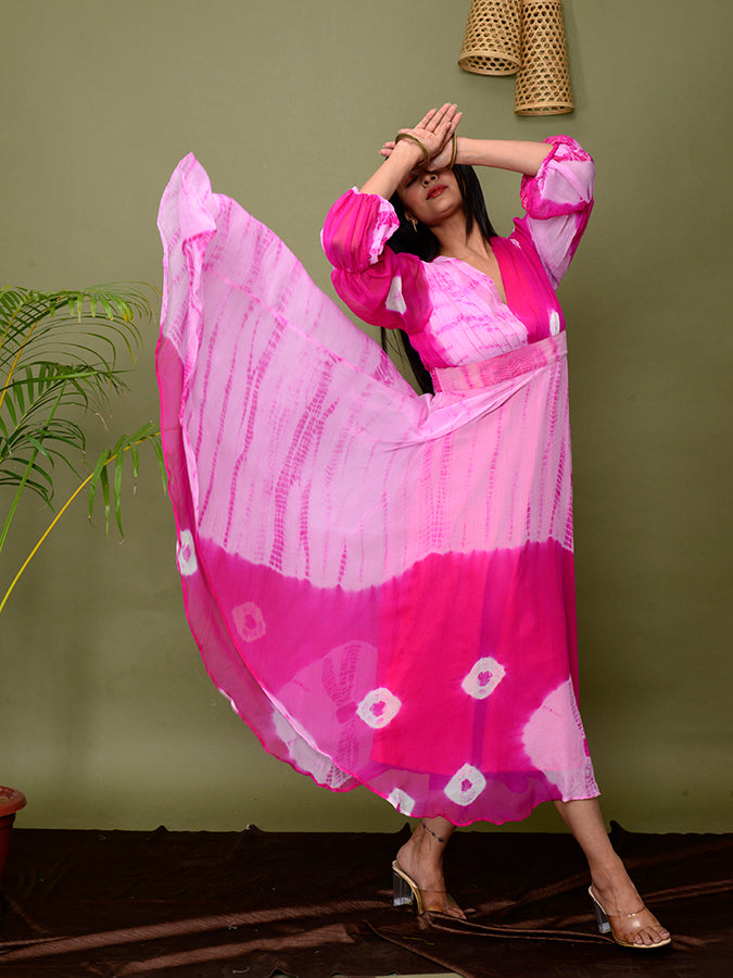 Pink Tie & Dye Shibori Dress