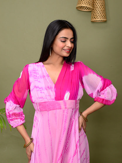 Pink Tie & Dye Shibori Dress