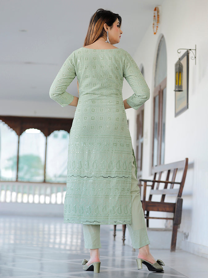 Mint Green Chikankari Suit Set