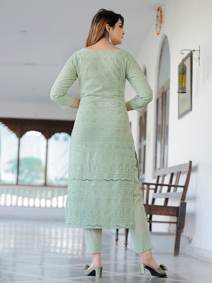 Mint Green Chikankari Suit Set