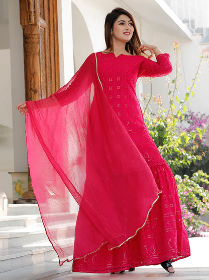 Rani Chikankari Sharara Set