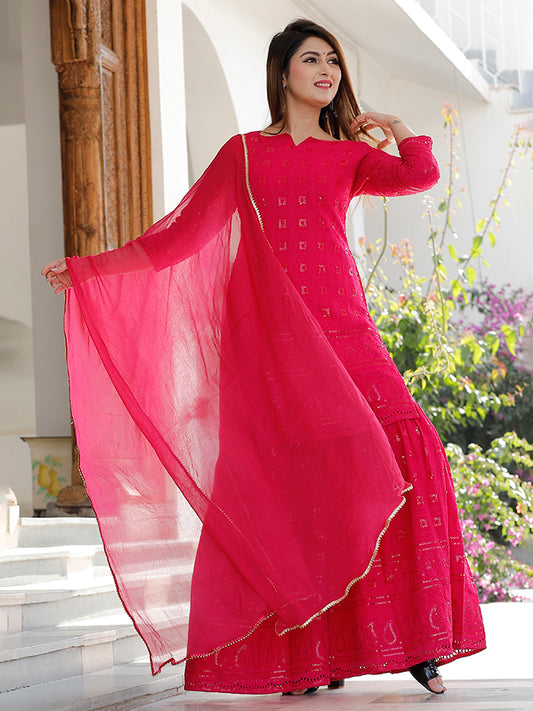 Rani Chikankari Sharara Set