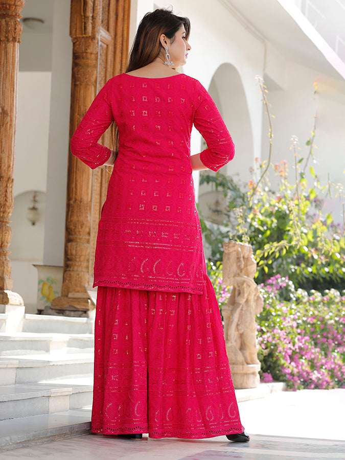 Rani Chikankari Sharara Set